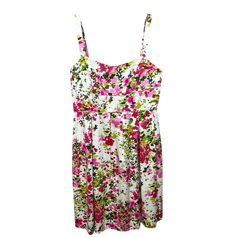 GUC Willow Glenn New York Size 10P Watercolor Flowered Dress Pink Magenta